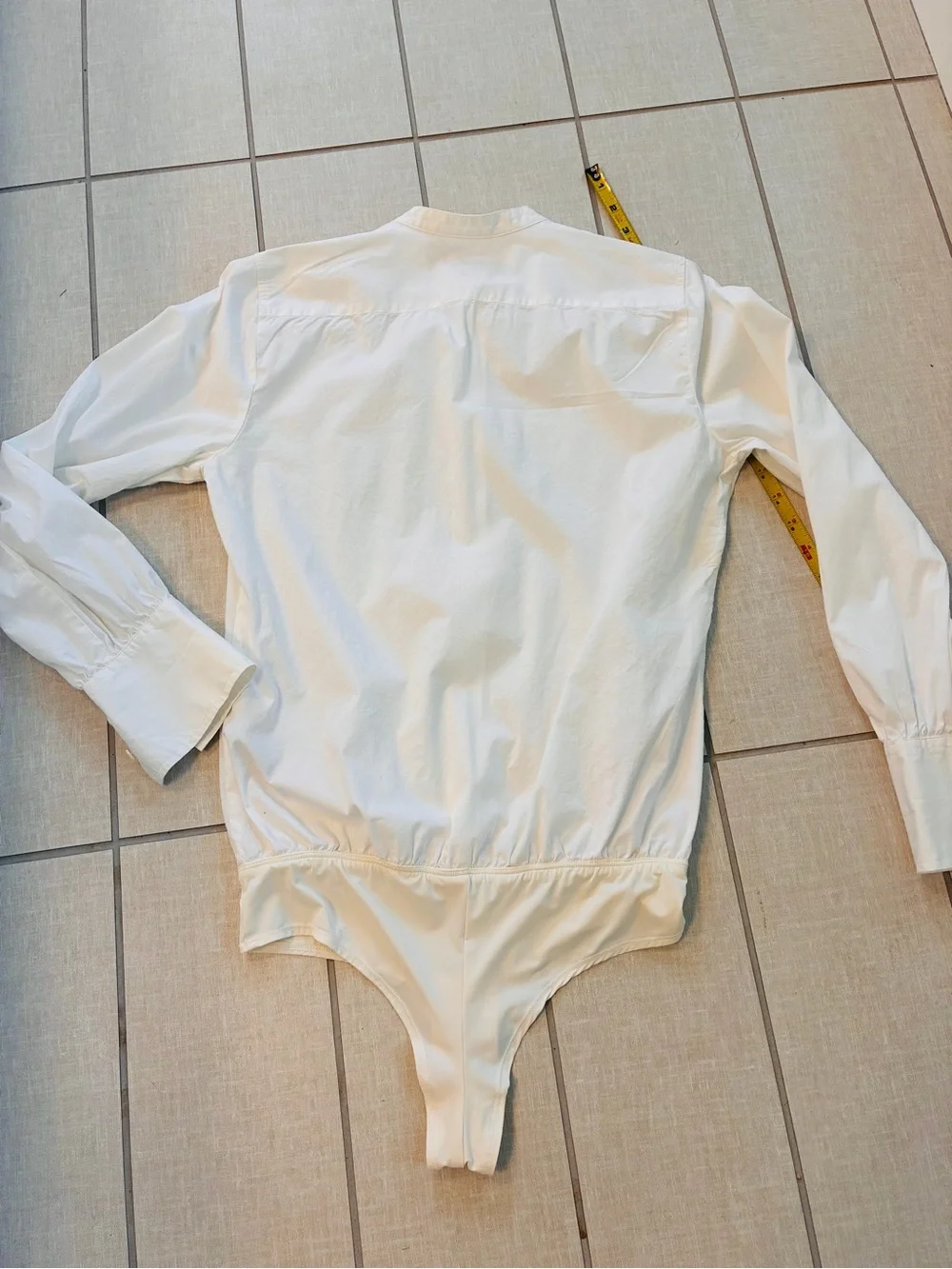 J. Crew White Cotton Riund Collar Button-Down Bodysuit Shirt 4